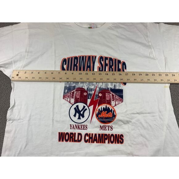 Subway Series 2000 Yankees Mets World Champions Vintage Men's‎ XL T-Shirt MLB - Picture 6 of 11